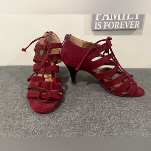 STYLE & CO women red suede stiletto heels/size 6M